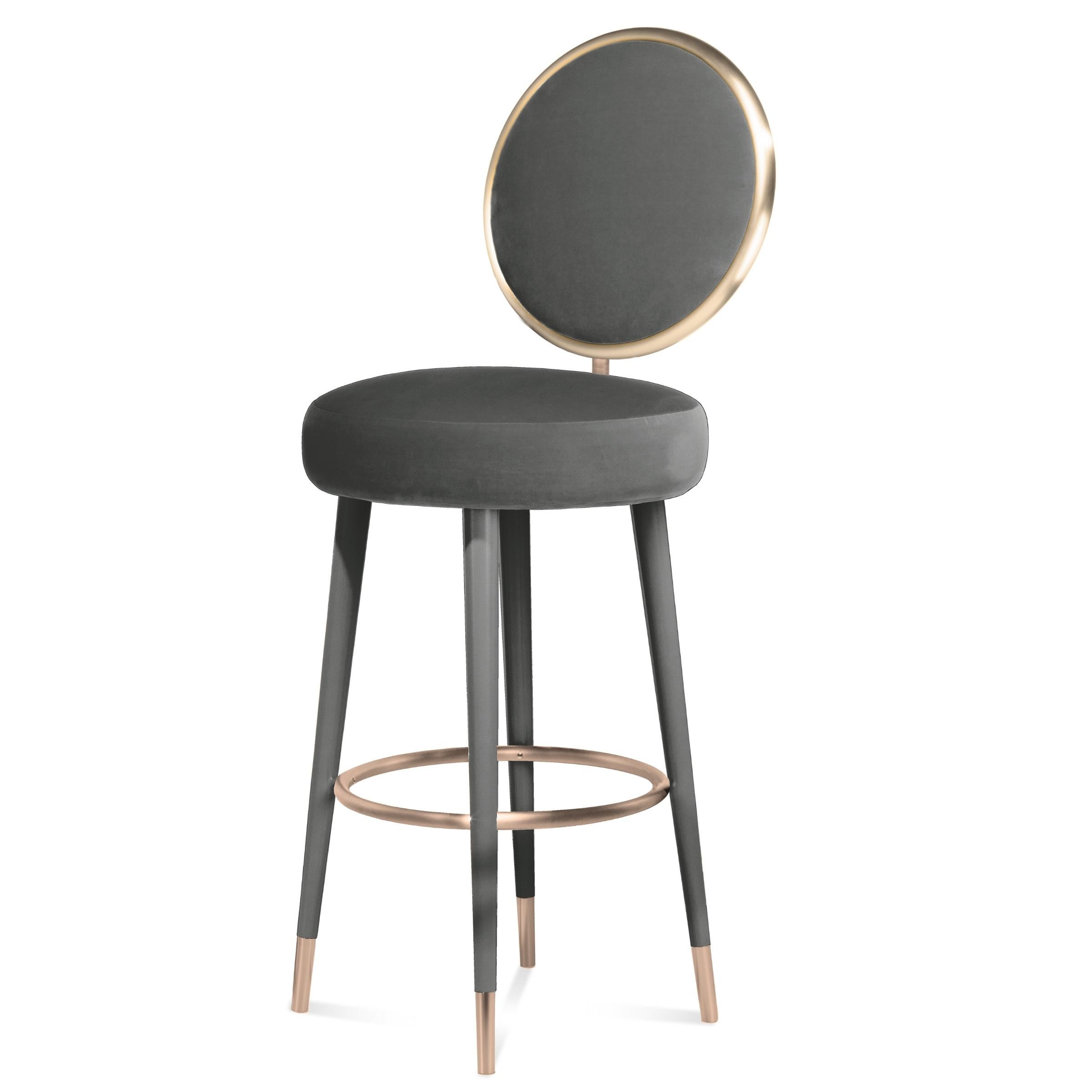 Portuguese Graceful Bar Stool For Sale
