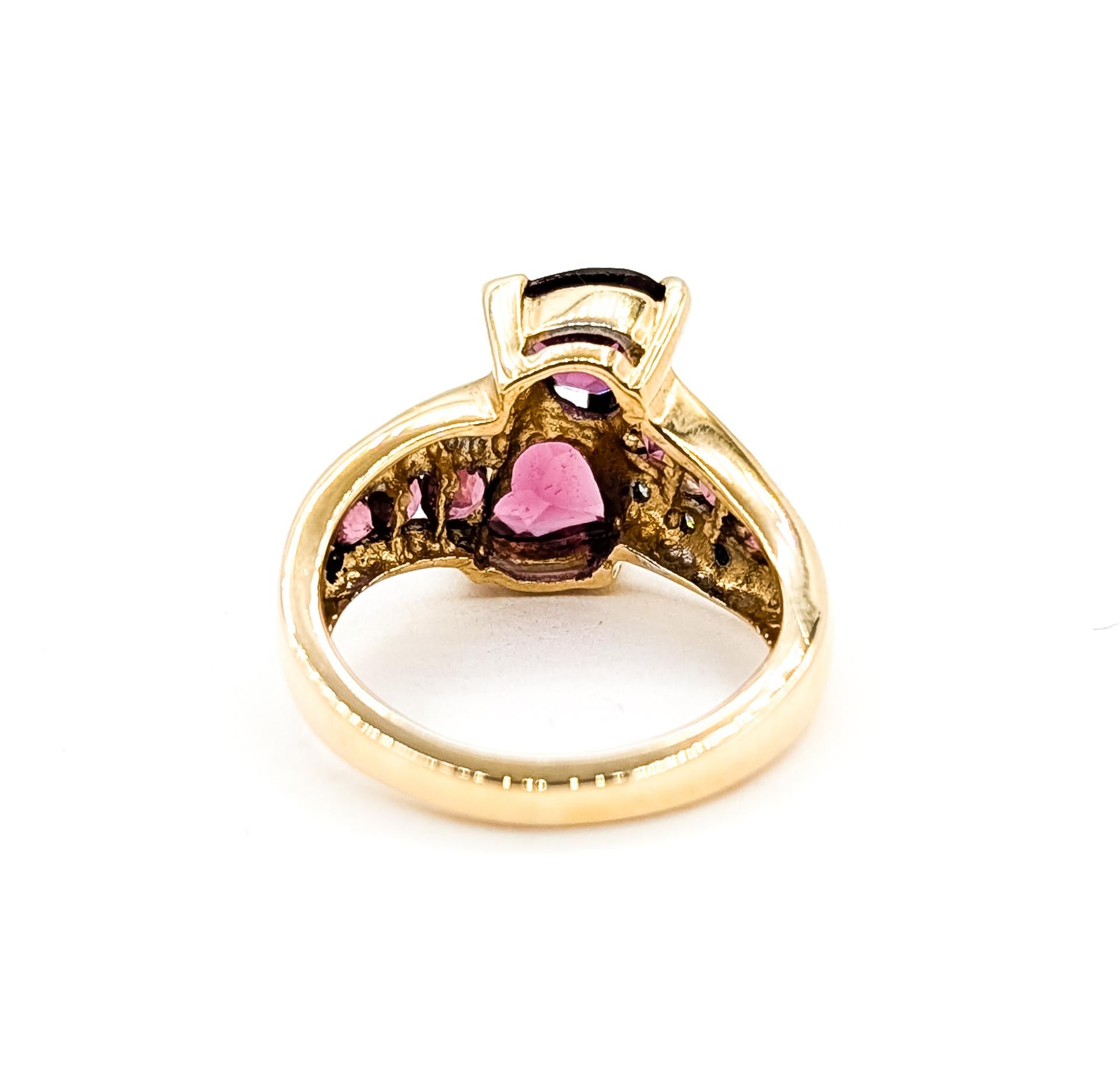 Bague gracieuse tourmaline et diamant en 10k en vente 1