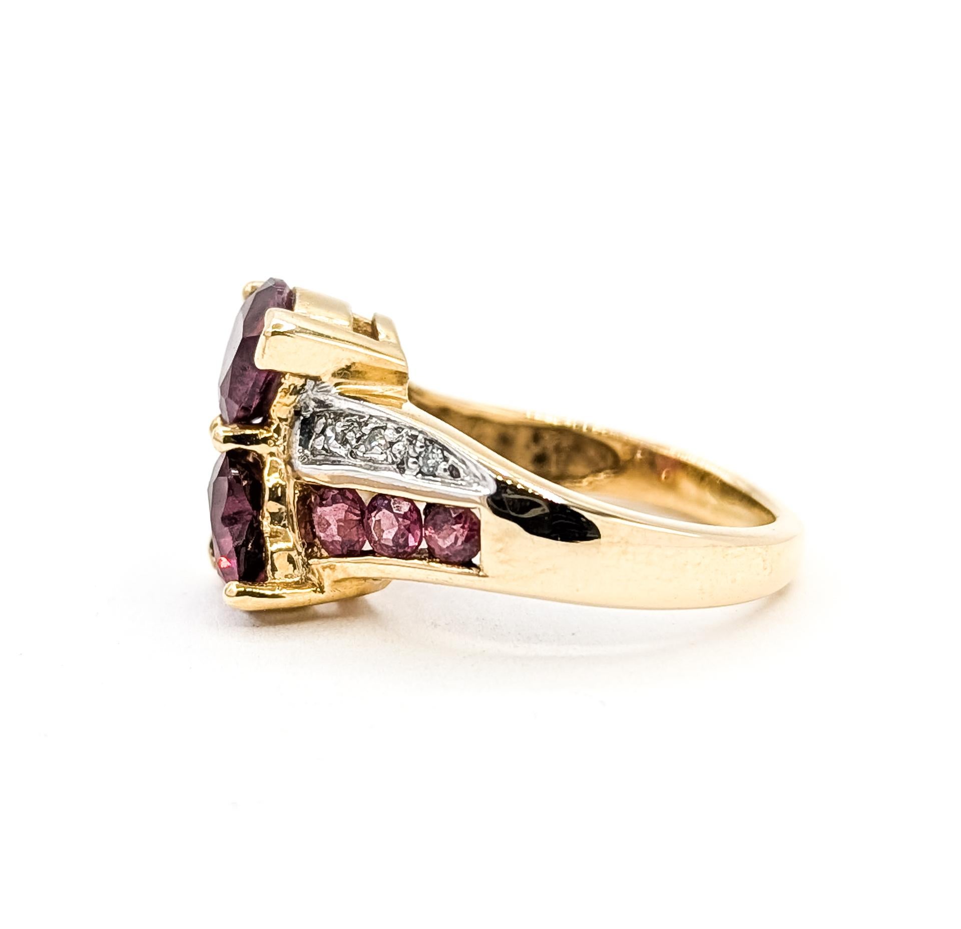 Bague gracieuse tourmaline et diamant en 10k en vente 2