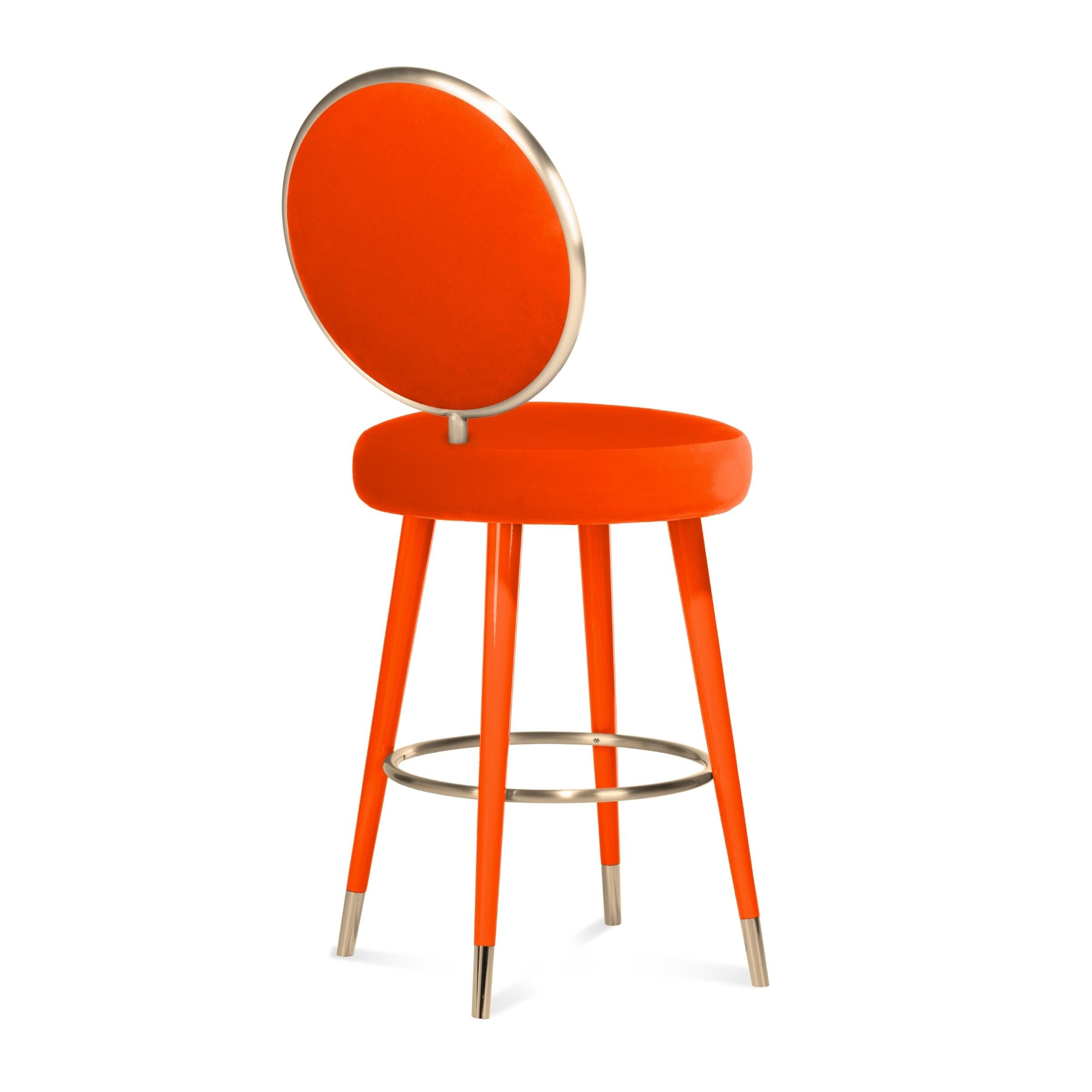 Portuguese Graceful Counter Stool For Sale