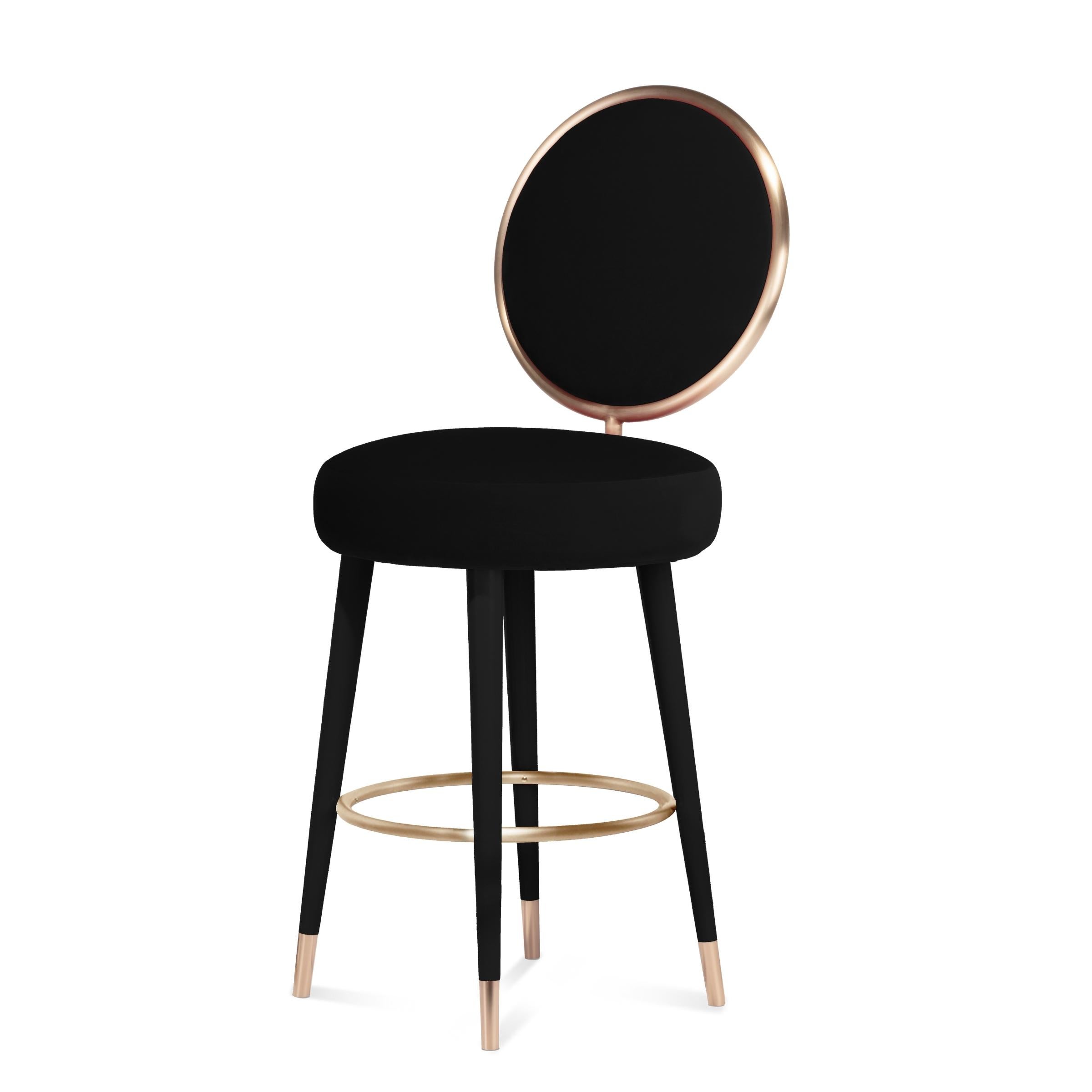 Hand-Crafted Graceful Counter Stool For Sale