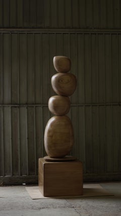 Graceful Curves Still Stand No14: Wooden Standing Totem by NONO