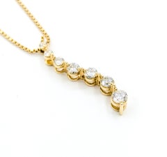 Graceful Diamond Journey Pendant in 14k