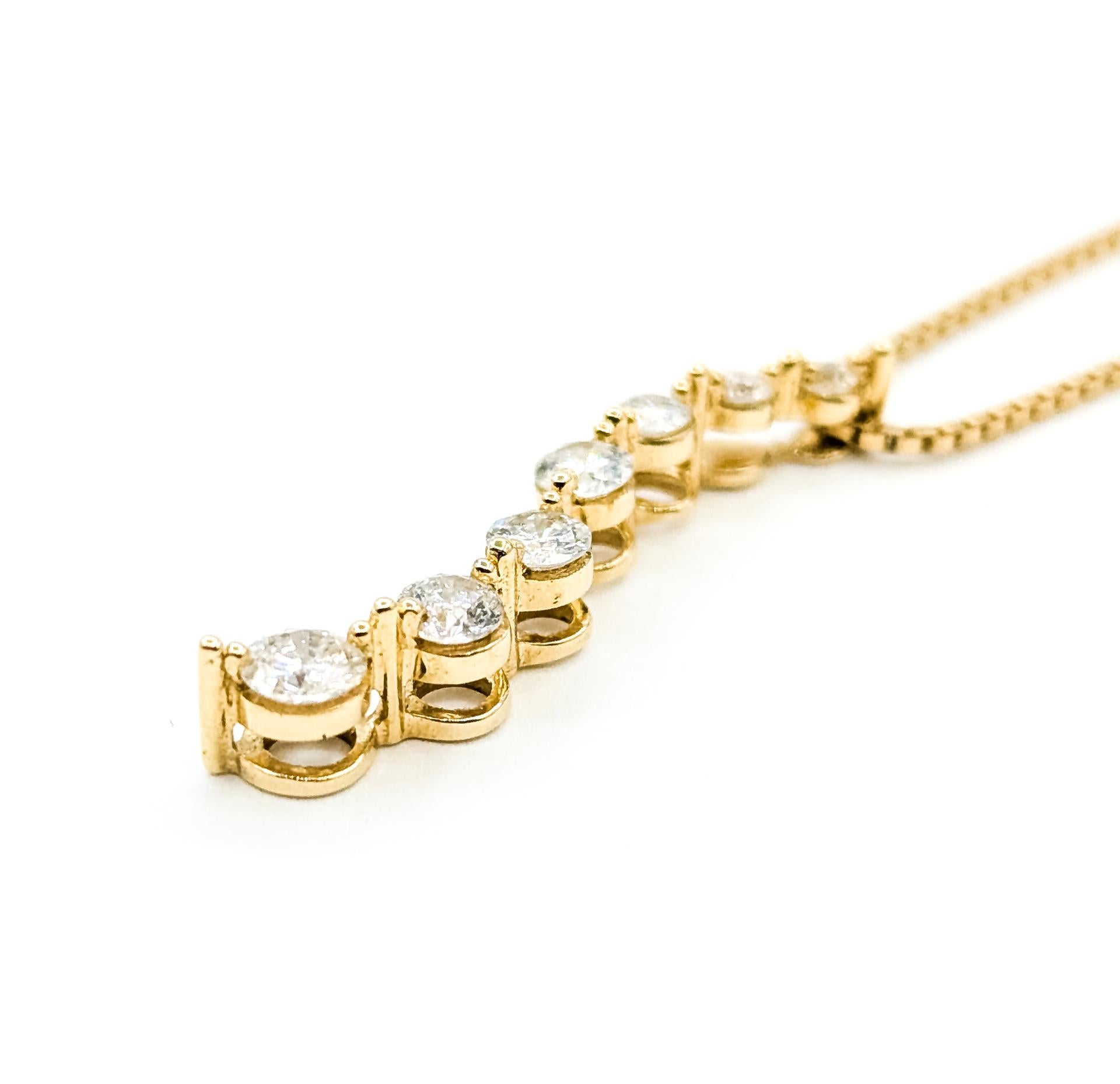 Contemporaneo Ciondolo Graceful Diamond Journey in 14k in vendita