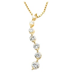 Graceful Diamond Journey Pendant in 14k