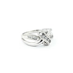 Graceful Diamond Twist Ring in 14k White Gold
