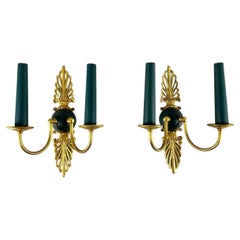 Graceful Double Arm Wall Sconces  Paired Vintage Wall Sconces
