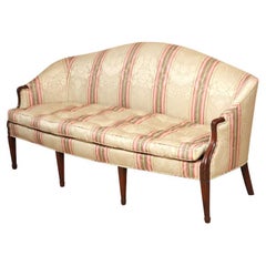 Hepplewhite Style Mahogany Sofa with Molded Arms; In Stock