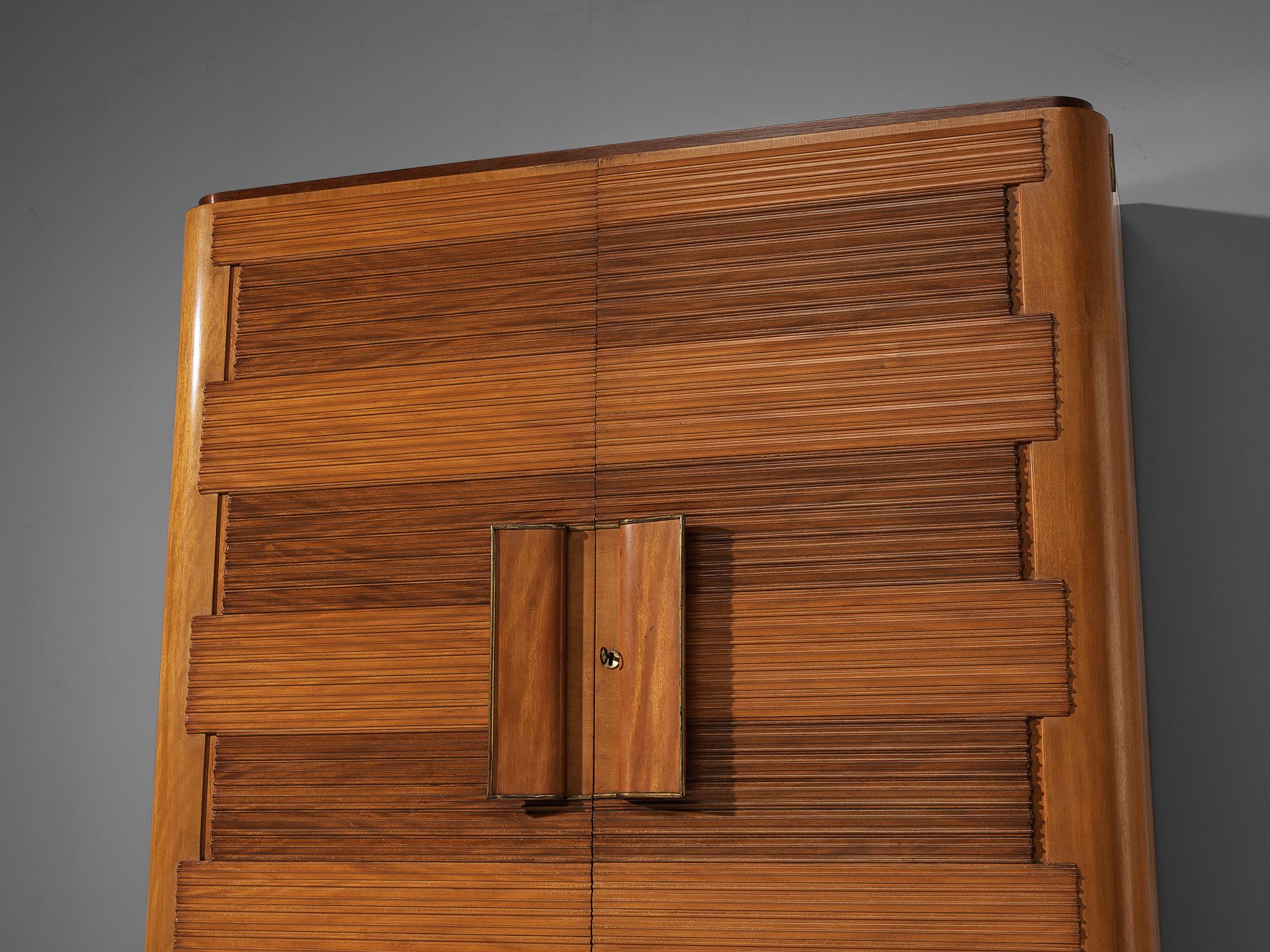Graceful Italian Armoire in Cherry and Mahogany 1