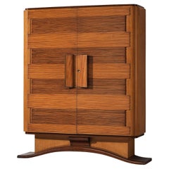 Graceful Italian Armoire in Cherry and Mahogany
