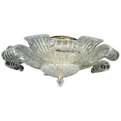 Graziosa lampada da incasso o da soffitto in vetro di Murano italiana