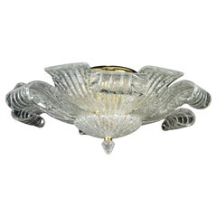 Graziosa lampada da incasso o da soffitto in vetro di Murano italiana
