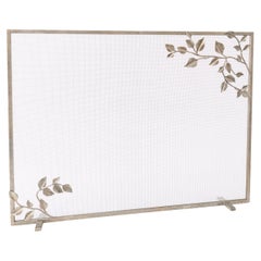 Pare-feu Graceful Leaves en argent vieilli