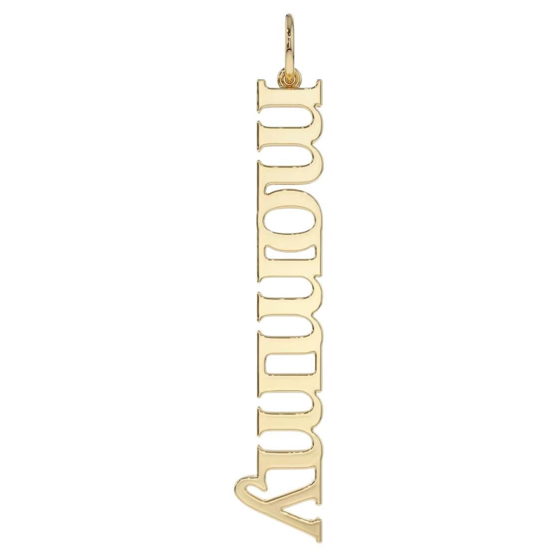 Vertical Mommy 14K Yellow Gold Pendant Necklace