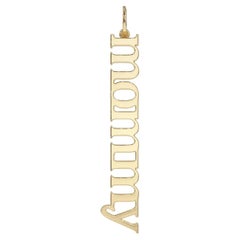 Vertical Mommy 14K Yellow Gold Pendant Necklace