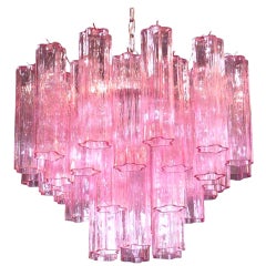 Graceful Pink Tronchi Murano Glass Chandelier