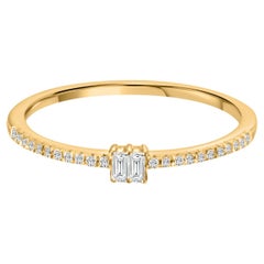 Twin Baguette 14K Yellow Gold Diamond Ring