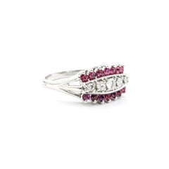 Graceful Ruby & Diamond Ring in 14k White Gold