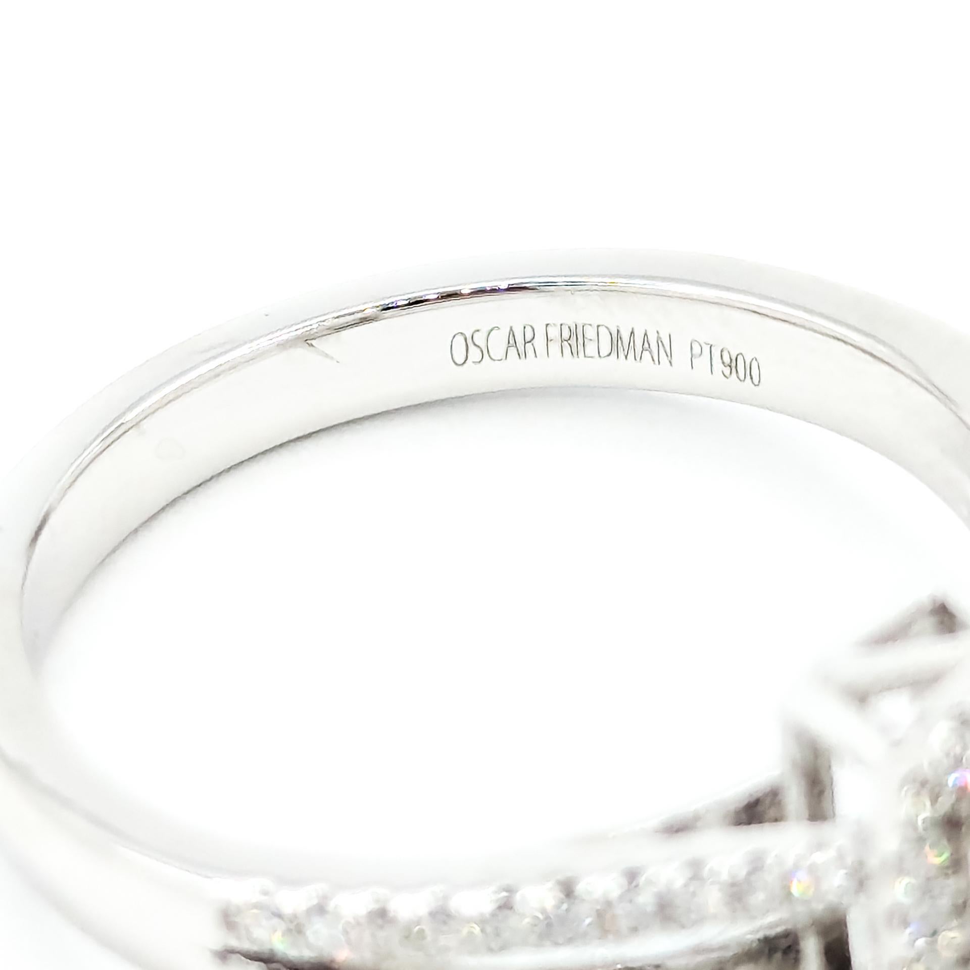 Grazioso anello con zaffiro e diamante in platino in vendita 4