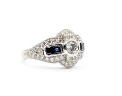 Graceful Sapphire & Diamond Ring in Platinum