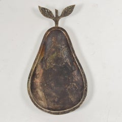 Graceful Silver Plated Pear Shaped Dish Catch it All Mexico 1960s Modern