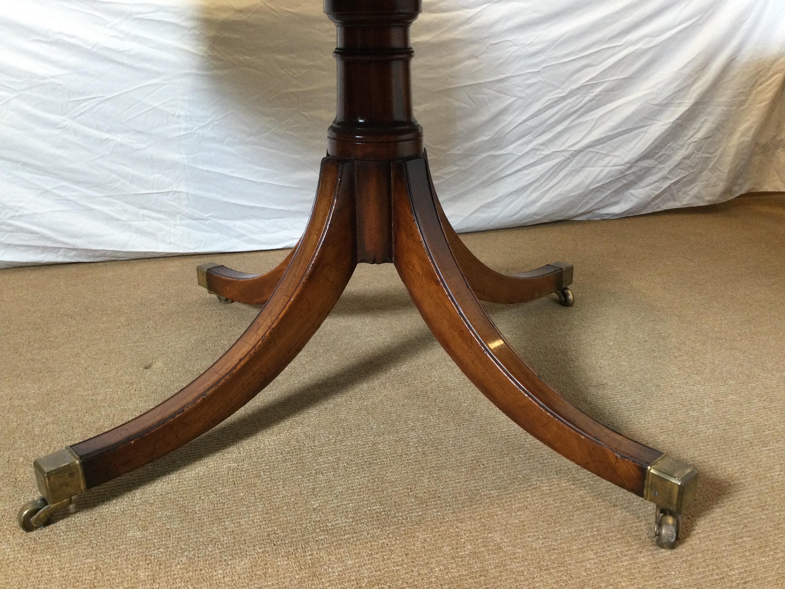 20th Century Graceful Ywe Wood Center Drum Table by Baker Knapp & Tubbs