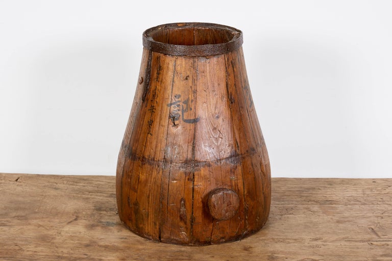 Gracefully Shaped Antique Chinese Rice Container at 1stDibs
