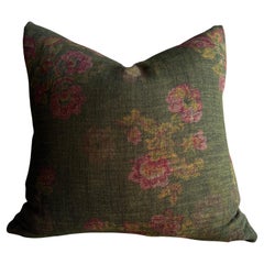 Oreiller floral Gracie en 100 % lin avec garniture en duvet 20 po 20 po