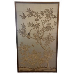 Gracie Framed Sepia Garden Wallpaper Panel