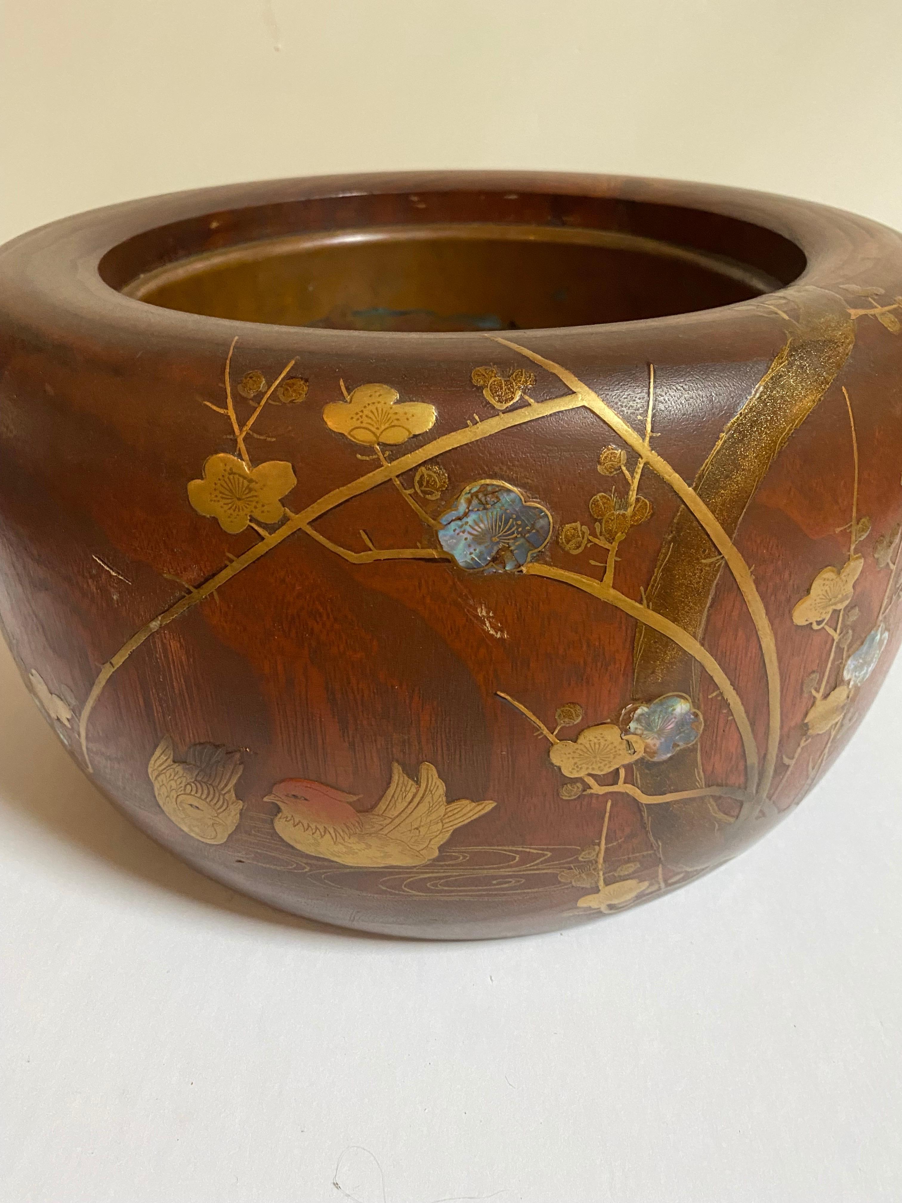 Wood Gracie Gallery Antique Japanese Hibachis, a Pair