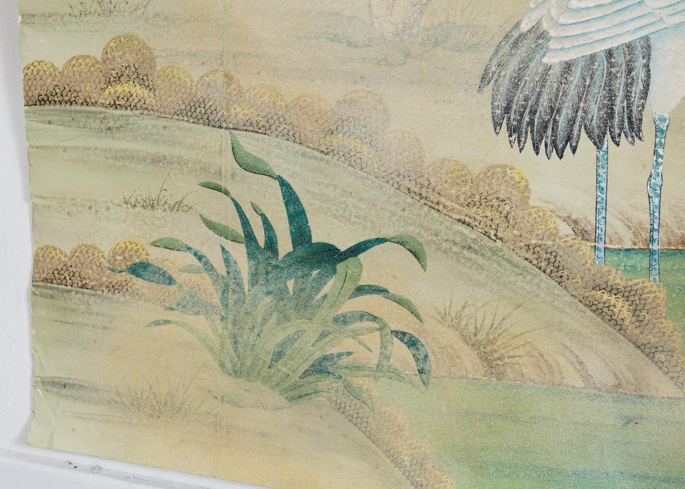 Gracie Panel de Papel Pintado a Mano Chinoiserie Jardín Cerrado en venta 10