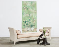 Gracie Panel de Papel Pintado a Mano Chinoiserie Jardín Cerrado