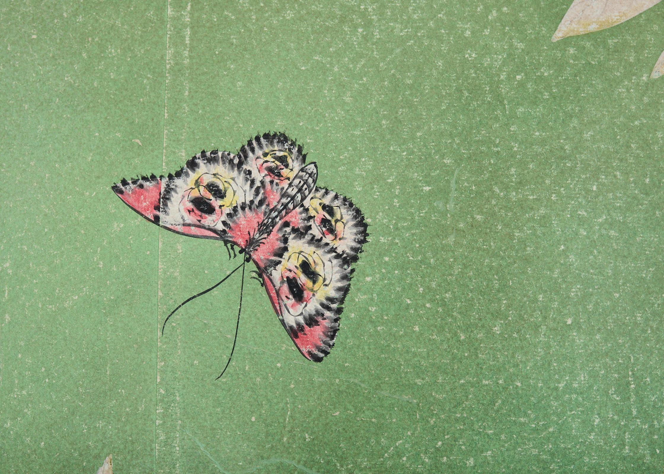 Gracie Panel de Papel Pintado a Mano Chinoiserie Jardín Cerrado en venta 4