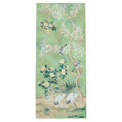 Gracie Hand Painted Wallpaper Panel Chinoiserie Gated Garden