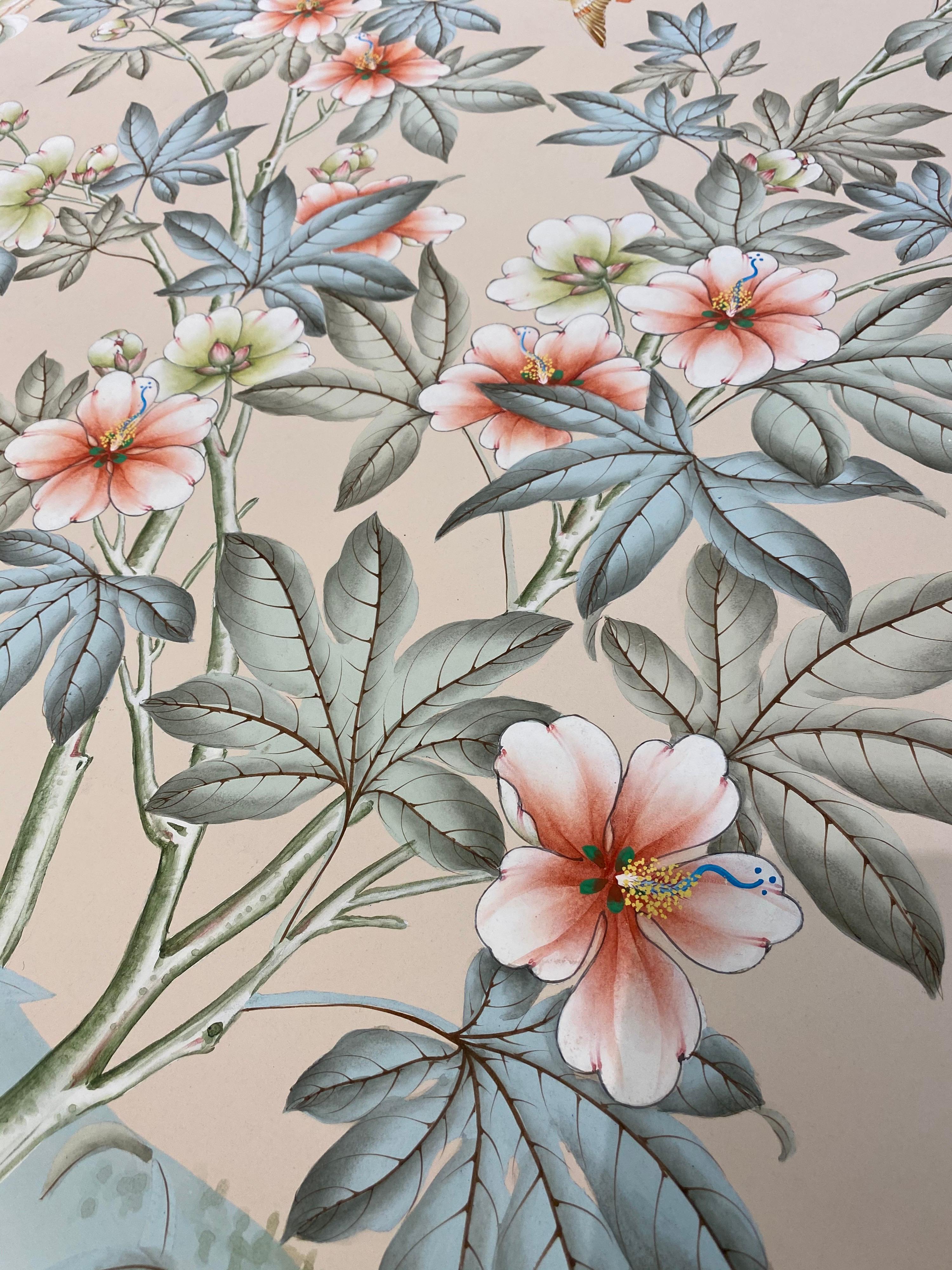 Gracie Handpainted Wallpaper, Two Beautiful Panels 6