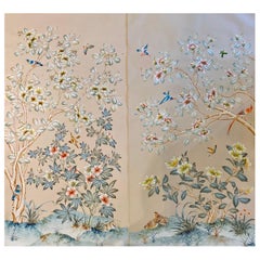 Gracie Handpainted Wallpaper, Two Beautiful Panels