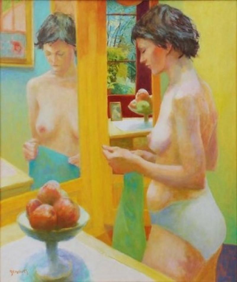 Figurative Painting Graciela GENOVES -  Face à l'horizon, 2002 