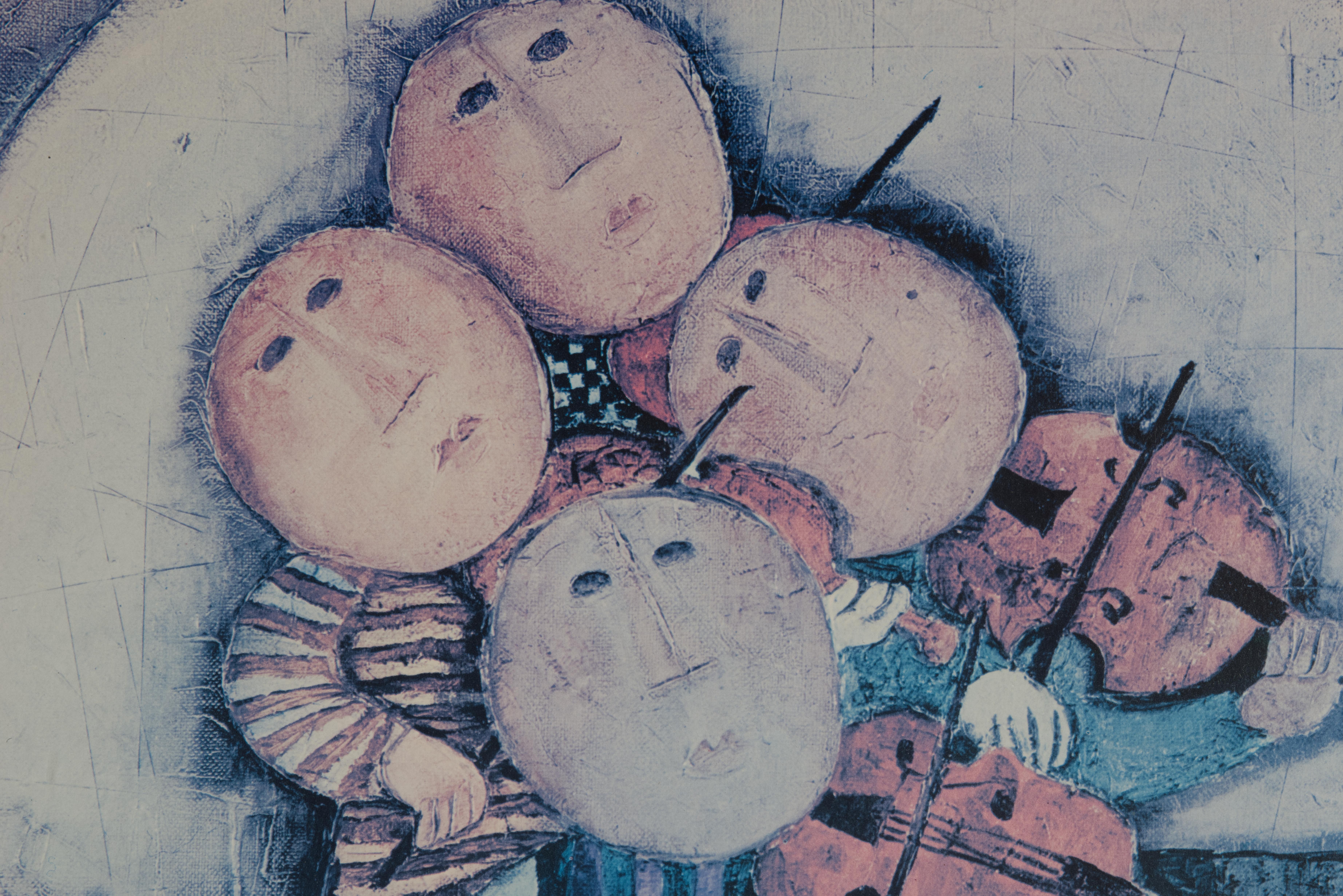 Graciela Rodo Boulanger Kleines Musikerquartett Gerahmte Lithografie Druck im Zustand „Gut“ im Angebot in Clifton Springs, NY