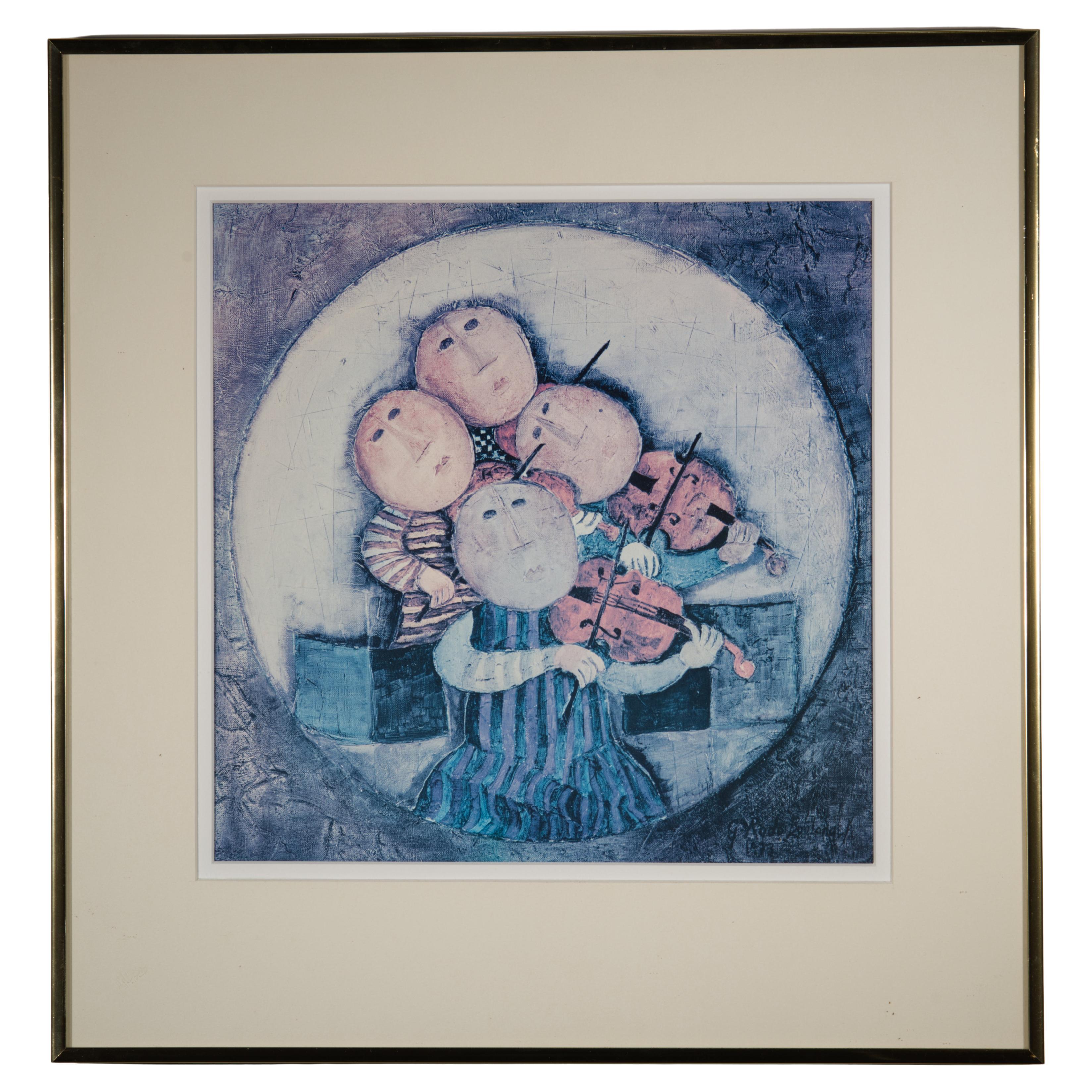 Graciela Rodo Boulanger Kleines Musikerquartett Gerahmte Lithografie Druck