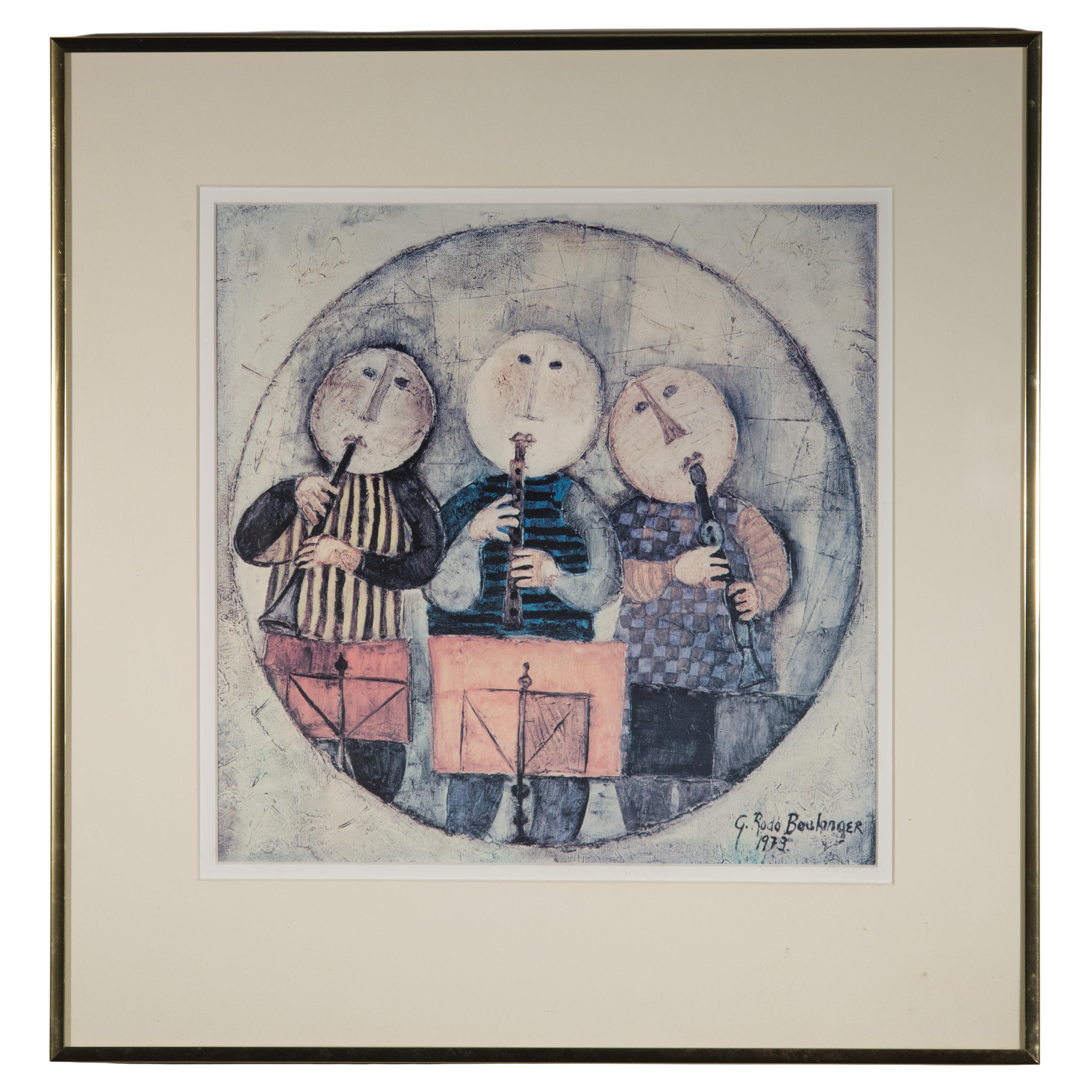Graciela Rodo Boulanger Kleine Musikanten Trio Gerahmte Lithographie Druck