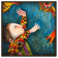 Graciela Boulanger Original Oil Painting On Canvas Child Portrait Signed Artwork