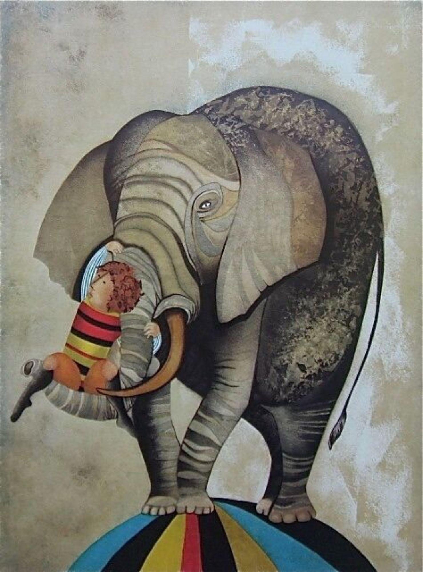 Graciela Rodo Boulanger Figurative Print - An Elephant for Kris
