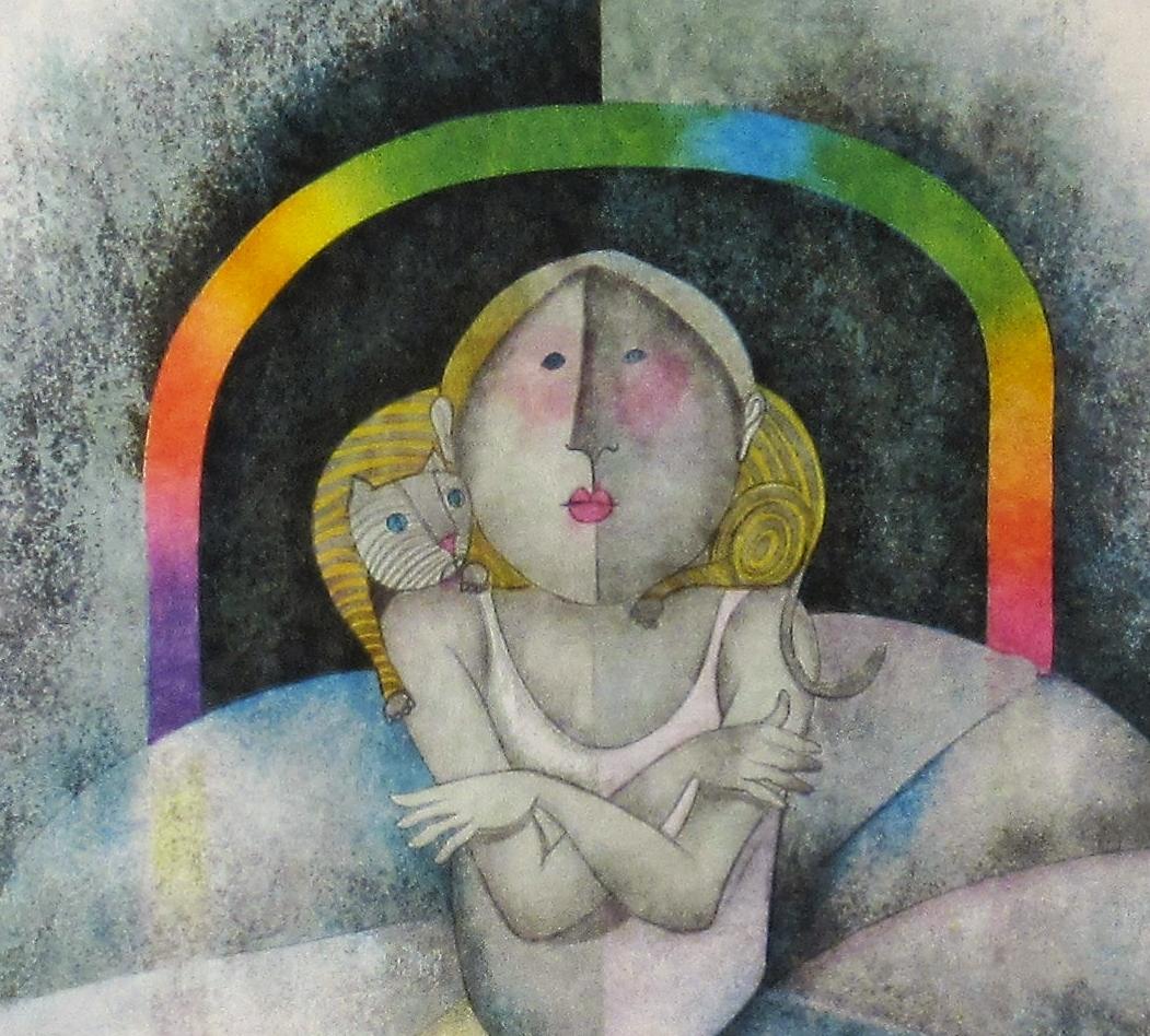 Les Petit Rats, Ballerine IV - Figurative Print Grigio di Graciela Rodo Boulanger