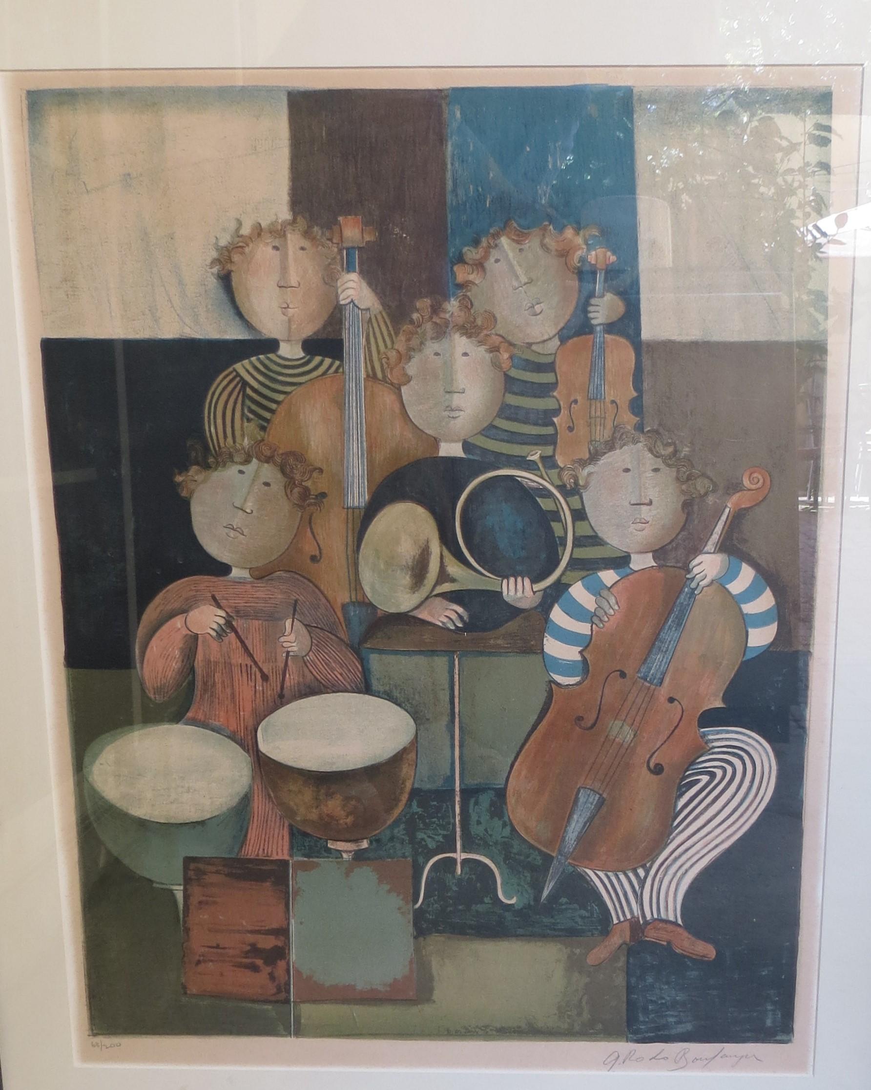 The Orchestra, Original Lithograph Numbered & Signed by Graciela Rodo Boulanger 4