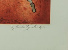 Two Girls Playing Tennis by Boulanger original color lithograph limited edition