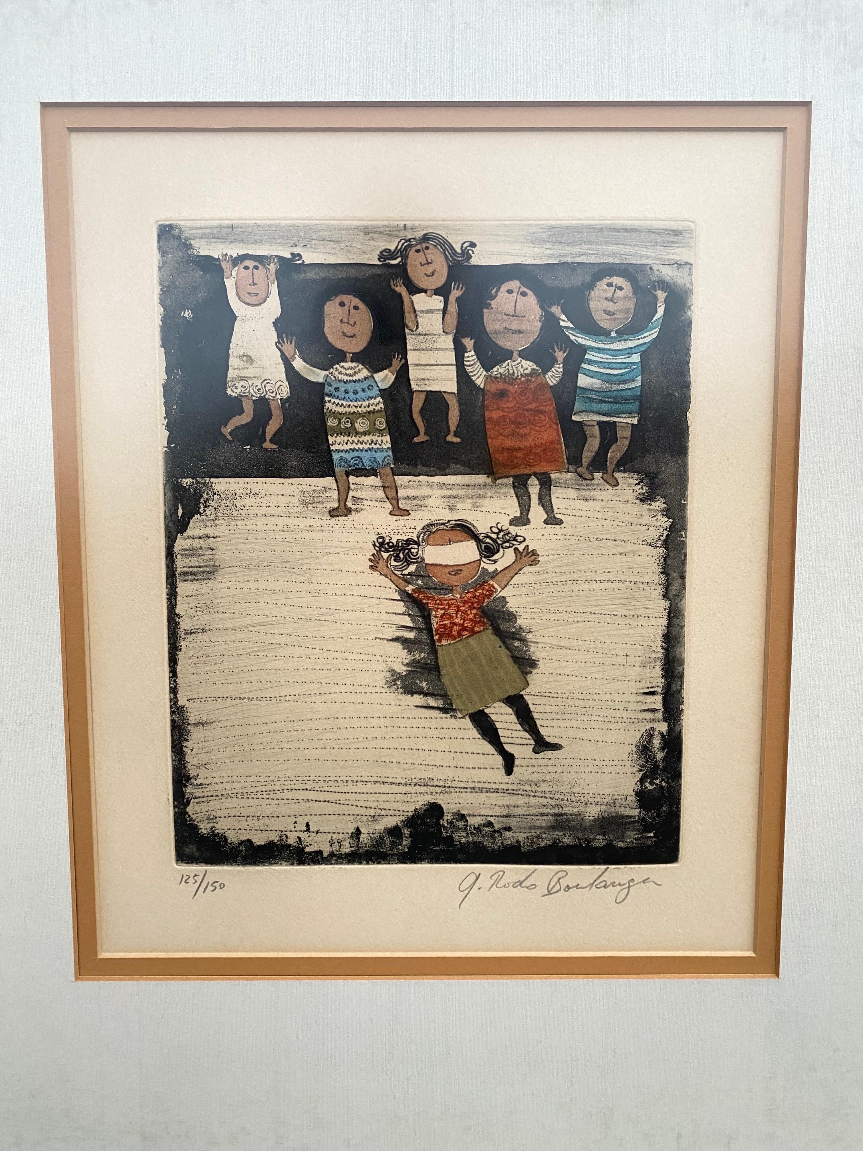Graciela Rodo Boulanger Color Lithograph of Children.   Signed and numbered 125/150.  Nice Colors, overall in great shape!  Looks like original frame.
