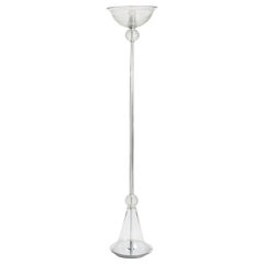 Vintage Gracile Italian Mid-Century Clear Murano Glass Floor Lamp, 1960s