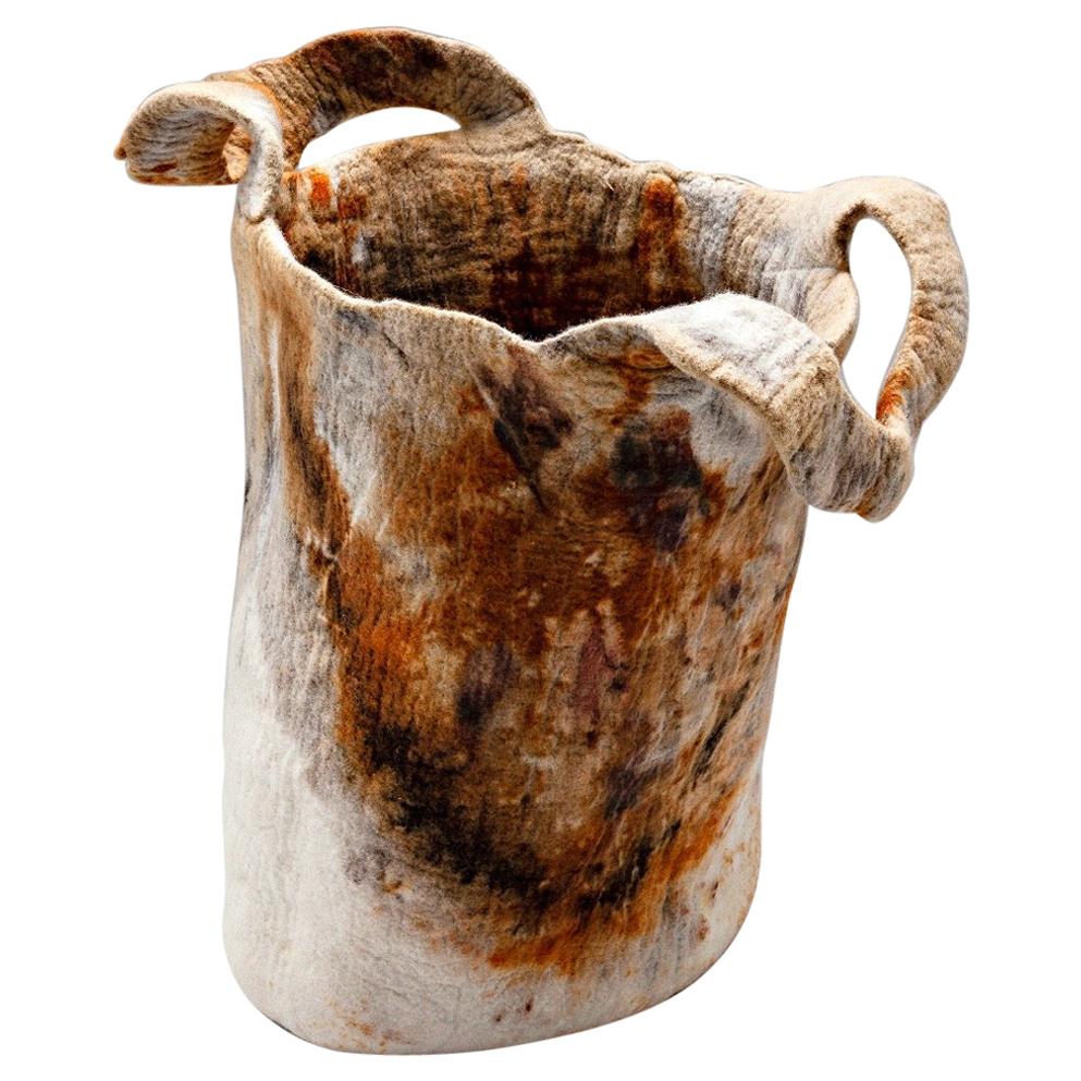 “Gracioso”, 2020, Naturally Dyed Felted Wool Vase by Inês Schertel
