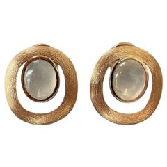 Grade A Burma Icy Jadeite Jade Stud earring in 18k solid gold