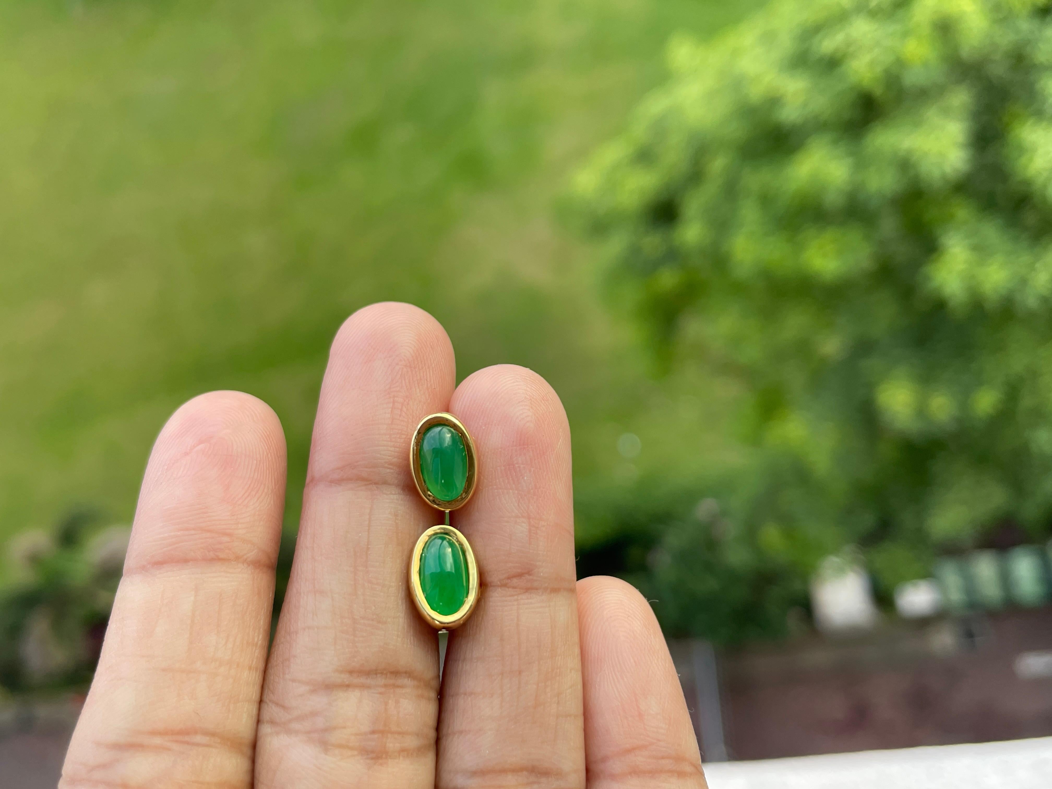 Women's Grade A Burma Jadeite Jade Stud earring